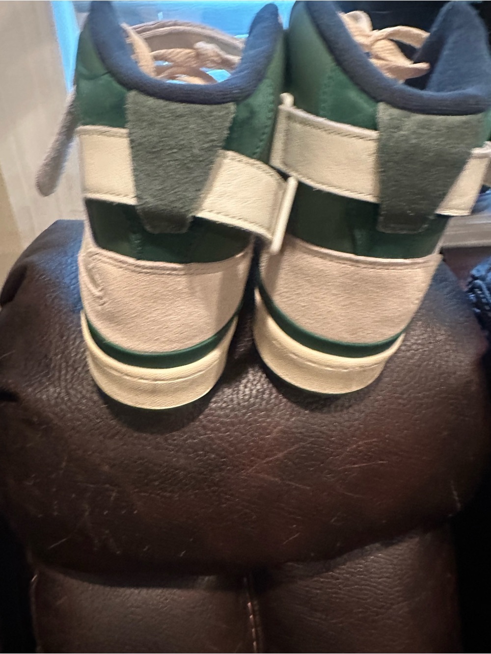adidas Kids High-Top Sneakers in Green and Cream
